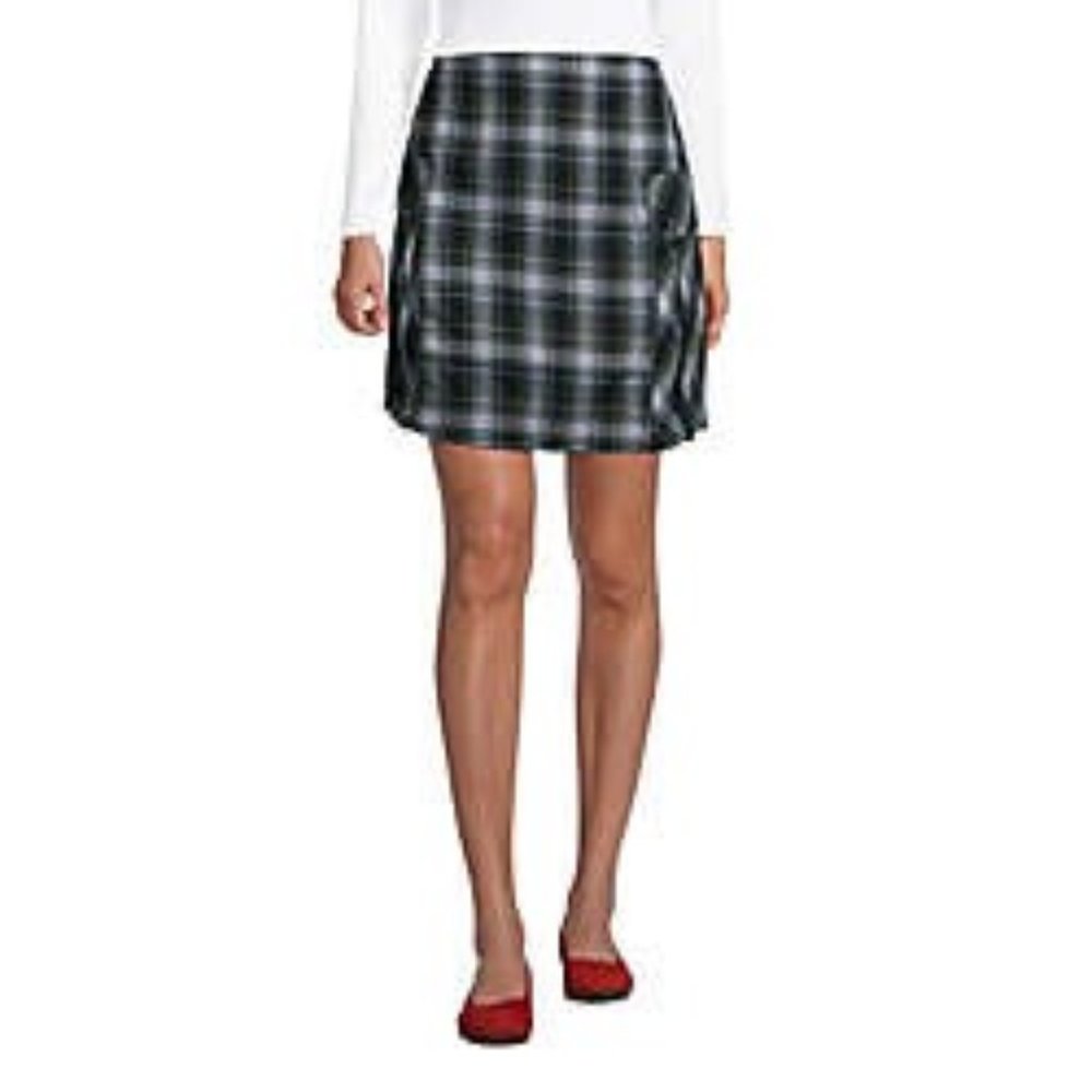 Lands' End Women's School Uniform Side Pleat Plaid Skort, ATK, UN2, NWT